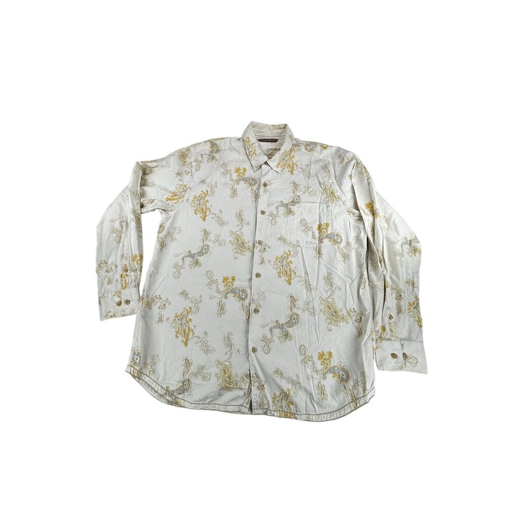 Tommy Bahama Paisley Print Shirt Mens Long Sleeve  L Cotton/Silk Rock